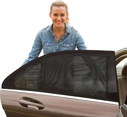 SHADESOX Car Side Window Sunshade (2-Pack) | Window Shade for Baby in Car | Universal Fit for 99% of Cars & Mid Size SUVs | Rear Car Window Shades for Kids and Children | Sun Blocker Window Screens in Saudi Arabia