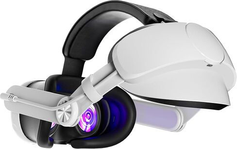 حزام رأس البطارية من Kuject Design لـ Quest 3، حزام النخبة المريح لتمديد وقت اللعب وتقليل إجهاد الوجه، ملحقات الواقع الافتراضي مع منفذ شحن مستقل ومفصلة قابلة للتعديل in Kuwait