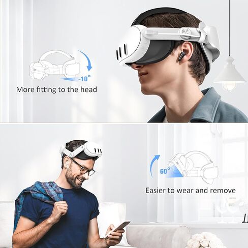 حزام رأس البطارية من Kuject Design لـ Quest 3، حزام النخبة المريح لتمديد وقت اللعب وتقليل إجهاد الوجه، ملحقات الواقع الافتراضي مع منفذ شحن مستقل ومفصلة قابلة للتعديل in Kuwait