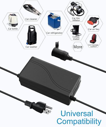ALITOVE AC to DC Converter 110V to 12V 10A 120W Power Supply Car Cigarette Lighter Adapter to Wall Plug AC to DC Adapter for Car Vacuum Cleaner Inflator Refrigerator Cooler and Other Car Devices in Saudi Arabia