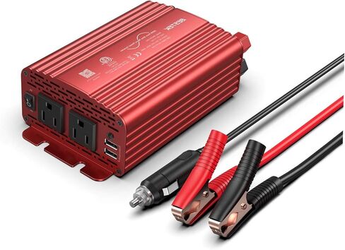 BESTEK 300Watt Pure Sine Wave Power Inverter - DC 12V إلى AC 110V محول محول قابس السيارة، محول الطاقة مع 4.8A منافذ شحن USB مزدوجة و2 منافذ تيار متردد لشاحن السيارة in Saudi Arabia