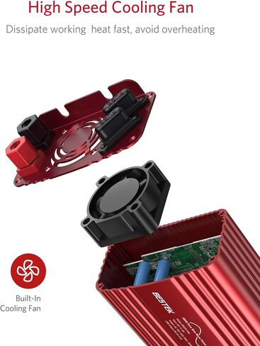 BESTEK 300Watt Pure Sine Wave Power Inverter - DC 12V إلى AC 110V محول محول قابس السيارة، محول الطاقة مع 4.8A منافذ شحن USB مزدوجة و2 منافذ تيار متردد لشاحن السيارة in Saudi Arabia