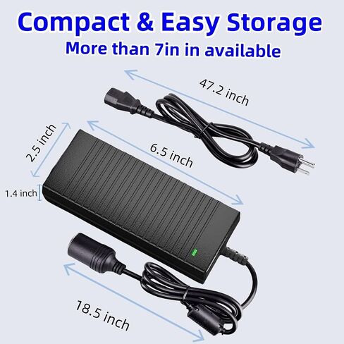 180W AC to DC Converter, 110V-240V to 12V/15A, Cigarette Lighter Socket AC/DC Adapter Power Supply for Car Inflator,Car Refrigerator,Car Vacuum, 7.2FT in Saudi Arabia