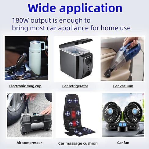 180W AC to DC Converter, 110V-240V to 12V/15A, Cigarette Lighter Socket AC/DC Adapter Power Supply for Car Inflator,Car Refrigerator,Car Vacuum, 7.2FT in Saudi Arabia