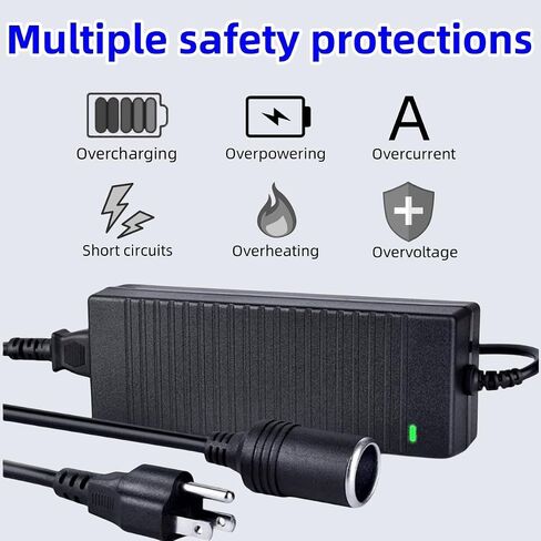 180W AC to DC Converter, 110V-240V to 12V/15A, Cigarette Lighter Socket AC/DC Adapter Power Supply for Car Inflator,Car Refrigerator,Car Vacuum, 7.2FT in Saudi Arabia