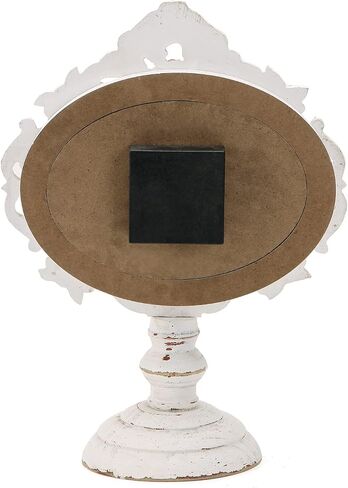 NIKKY HOME French Mantel Clock Silent Non-Ticking, Shelf Desk Top Wood Table Clock Battery Operated Vintage Rustic Design, Chic Home Decor for Desktop, Countertop, Distressed White in Saudi Arabia