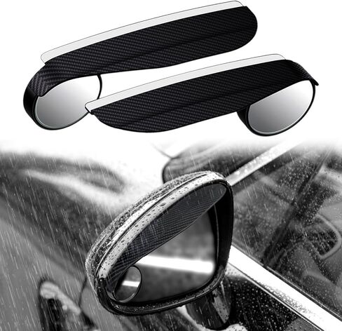 2 Pack Blind Spot Mirror,Side Rain Guards with Convex Rear View Mirror for Exterior Accessories Universal Fit Car SUV and Trucks in Kuwait