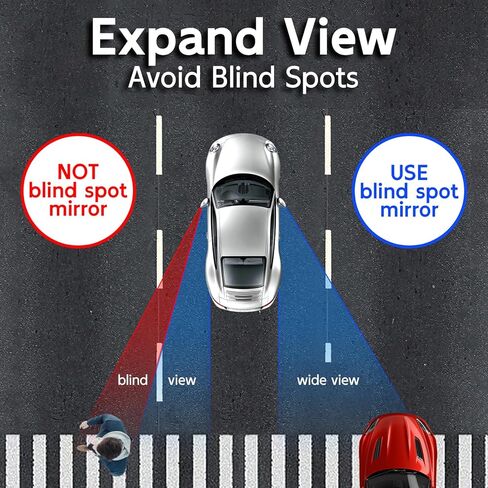 2 Pack Blind Spot Mirror,Side Rain Guards with Convex Rear View Mirror for Exterior Accessories Universal Fit Car SUV and Trucks in Kuwait