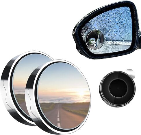 2Pcs Blind Spot Mirror for Cars, 360 Degree Rotatable Convex Rearview Side Mirror, Universal Vehicle Blindspot Mirrors for Cars SUVs, Vans, and Trucks (Please Dont' Remove Backing Film) in Kuwait