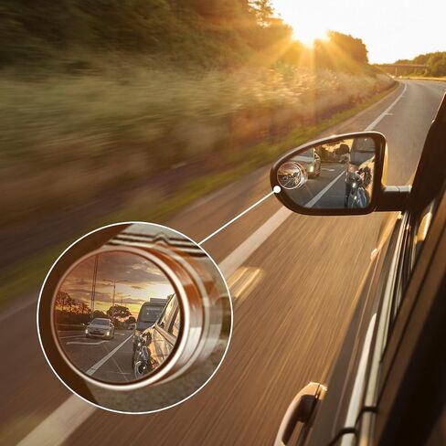 2Pcs Blind Spot Mirror for Cars, 360 Degree Rotatable Convex Rearview Side Mirror, Universal Vehicle Blindspot Mirrors for Cars SUVs, Vans, and Trucks (Please Dont' Remove Backing Film) in Kuwait