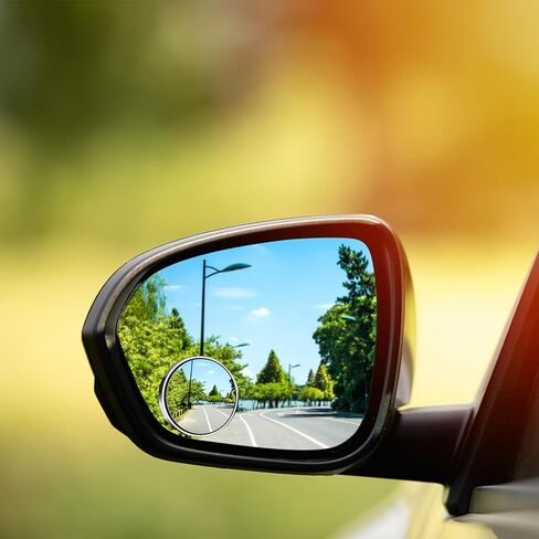 2Pcs Blind Spot Mirror for Cars, 360 Degree Rotatable Convex Rearview Side Mirror, Universal Vehicle Blindspot Mirrors for Cars SUVs, Vans, and Trucks (Please Dont' Remove Backing Film) in Kuwait