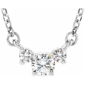 1-3 Carat Classic Past Present Future 3 Stone Diamond Pendant Necklace Value Collection (I-J Color I1/I2 Clarity) + 20" 14K Gold Chain