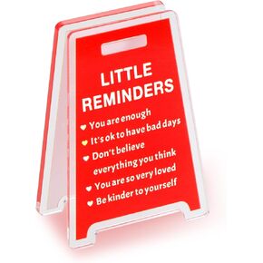 Stocking Stuffers for Coworkers Teens 16-18, Little Reminders Acrylic Sign, Christmas Gifts for Adults Kids, Office Gifts for Women, Desk Decor for Coworker, Positive Affirmations