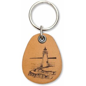 Lighthouse - Genuine Leather Keychain - Ocean - Aquatic Keychains