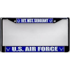 U.S. Air Force Retired MST. Sergeant Chrome License Plate Frame