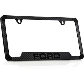 Ford Blacked Out with Carbon Fiber Inlay zinc License Plate Frame 2 Hole