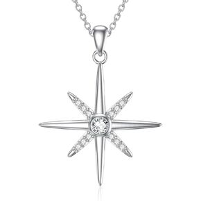 Moon and Star Necklace for Women, 925 Sterling Silver Moissanite Diamond Moon Star Necklace Anniversary Birthday Valentine's Day Gifts for Wife Daughter Girlfriend, 18+2"