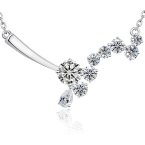 Moissanite Necklace-5.4CT Certified Moissanite, Necklaces for Women -925 Sterling Silver Plated Premium 18K White Gold Moissanite Pendant Diamond,Necklace for Girlfriend