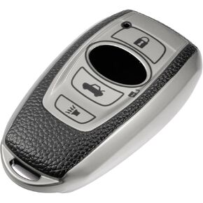 4 Button Smart Remote Key Shell Compatible for Subaru Ascent 2019-2022, Protector TPU Silver Tone