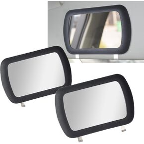 JXJKMMN 2 PCS Sun Visor Mirror Clip Car Makeup Vanity Mirror,Sun-Shading Car Cosmetic Mirror Clip-On Rear View Vanity Visor Mirror For Most Car Models