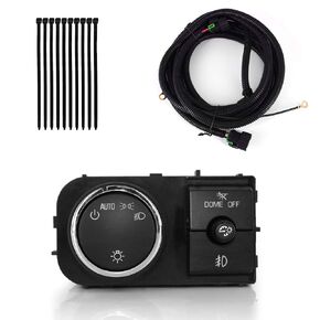 Fog Light Wiring Harness and Headlight Fog Light Switch Kit Fits for 2007-2014 Chevy Silverado 1500 2500HD 3500HD GMC Sierra 1500 2500 3500 25858705 19170439