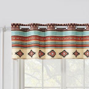 Greenland Home Red Rock Grommeted Window Valance, 84-inch Wide, Clay