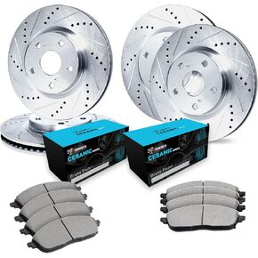 R1 Concepts Front Rear Brakes and Rotors Kit |Front Rear Brake Pads| Brake Rotors and Pads| Ceramic Brake Pads and Rotors|fits 1993-1994 Lexus LS400