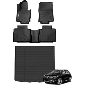 GINOWY-Floor Mats & Cargo Liner for Mercedes Benz GLE 2020-2025, GLE 350丨GLE 450丨43 AMG丨53 AMG丨580丨63 AMG S (No for Coupe), All Weather Car Mats for Mercedes GLE Accessories Car Mats