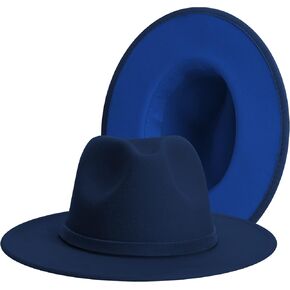 Wide Brim Fedora Hats for Women & Men Classic Dress Panama Hat Adjustable Felt Hat with Band