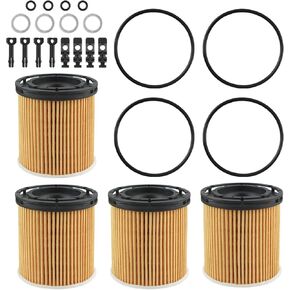 4PCS Engine Oil Filter with Seals Replaces 26350-2M000 Compatible With Hyundai Accent 2020-2022 Compatible With Elantra Compatible With Kona Compatible With Kia Rio Sorento K5 2021-2022