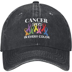 Fight Cancer in Fight Cancer Awareness Ribbons Baseball Cap Cowboy Hats for Men Women Sun Hat Running Workouts Hats