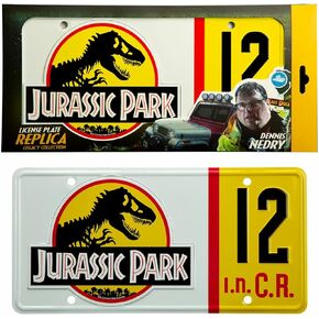 Doctor Collector Collectable Dennis Nedry Jurassic Park License Plate Replica, Multi