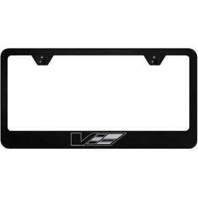 Au-Tomotive Gold Cadillac V Logo Laser Etched Frame – Black
