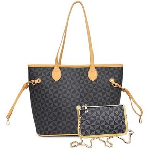 Women Tote Bag Handbags PU Leather Fashion Hobo Shoulder Bags 2pcs with Coin Purses