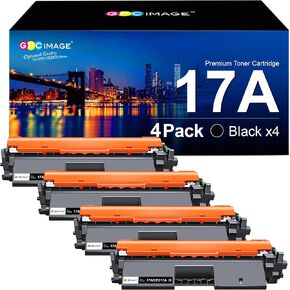 GPC Image Compatible Toner Cartridge Replacement for HP 17A CF217A Black Toner Cartridge Compatible with Laserjet Pro M102a M102w Pro MFP M130nw M130a M130fn M130fw Series Printer, 4 Pack (Black)