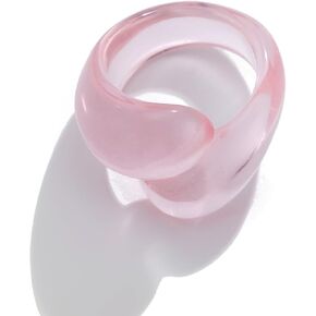 Chunky Resin Rings for Women Vintage Thick Resin Rings Cute Colorful Plastic Rings Y2K Statement Acrylic Rings Jewelry Accessories Present