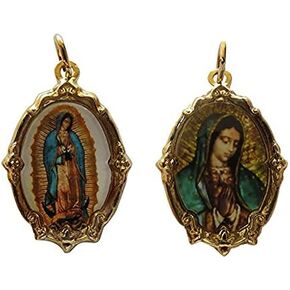 Virgen De Guadalupe Medal Bundle (Gold-tone) and Virgin Mary Catholic Handmade Medal with Virgen De Guadalupe Medal (Golden and Full Virgin) - Our Lady Of Guadalupe Medals Set