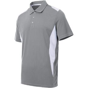 Corna Men's Big and Tall Polo Shirts Moisture Wicking Performance Short Sleeve Golf Shirts(Gray 6XL)
