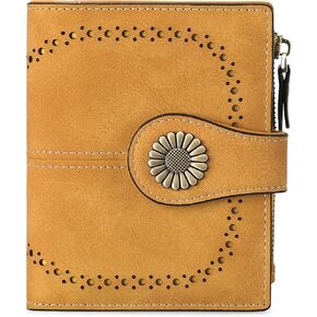 SENDEFN Small Women Wallet Genuine Leather Bifold Purse RFID Blocking Card Holder