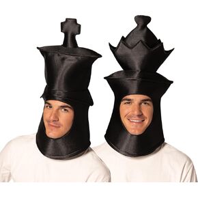 Rasta Imposta Ultimate Deluxe Black King and Queen Chess Headpieces Couple Halloween Costumes, Mens Womens, Adult One Size
