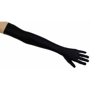 Greatlookz Fashion Matte Satin Opera Length Gloves, Black