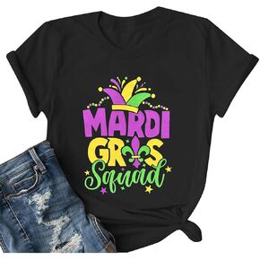 Mardi Gras Shirt for Women It's Mardi Gras Yall Shirt Carnival T-Shirt Graphic Short Sleeves Tee Tops