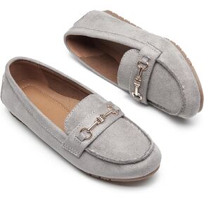 Women's Casual Comfort Loafers Slip on Flat Shoes Women's Penny Loafers with Arch Support Women Dressy Buckle Moccasions (Black,9)