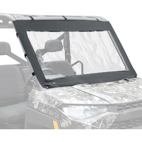 KEMIMOTO Soft Front Windshield, PVC Waterproof Panel Compatible with Polaris Ranger XP 1000 / Crew 2017-2024