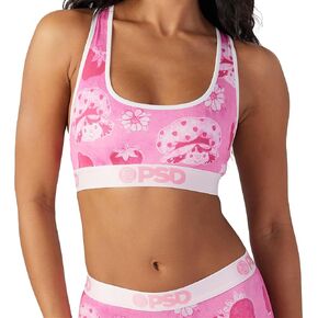 PSD Women's Strawberry Shortcake Sports Bra - Racerback Sports Bras for Women with Breathable Microfiber Fabric
