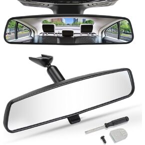 JOYTUTUS Rear View Mirror, Panoramic Convex Rearview Mirror, Universal Fit Type, Interior Wide Angle Rear View Mirror to Reduce Blind Spot Effectively for Car