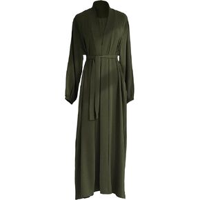 Women's Muslim Dress Two Pieces Set Islamic Prayer Abaya Modest Solid Color Muslim Outfits