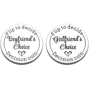 KINMES Valentines Day Gifts for Her Him Decision Coin Bridesmaid Proposal Gifts Funny Anniversary Engagement Wedding Birthday Gifts for Girlfriend Boyfriend Decision Coin Mens Valentines Gifts