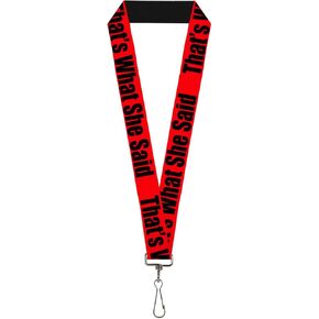Buckle-Down Lanyard-1.0"-That's What She Said Red/Black