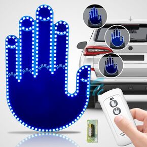 Car Hand Gesture Light for Road Rage Hand LED Sign for Car Back Window Finger Light for Car with Remote, Fun Car Accessories with 3 Modes (Green)